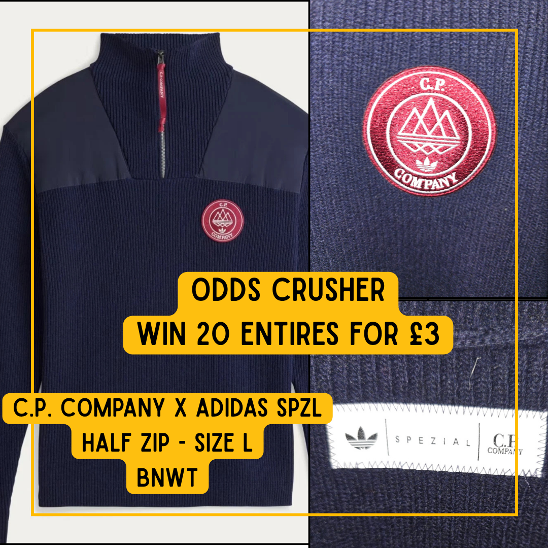 ODDS CRUSHER - Win 20 Entries into the C.P. Company x adidas SPZL Half zip! featured image