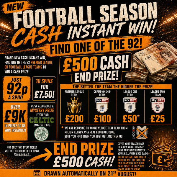 New Football Season Cash Instant Win! Find One of the 92! featured image