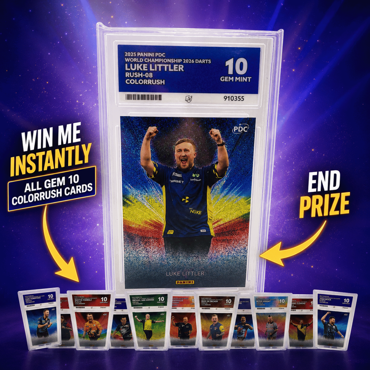 🌈 COLORRUSH CHASE · INSTANT WINS + LUKE LITTLER GEM MINT 10 END PRIZE featured image
