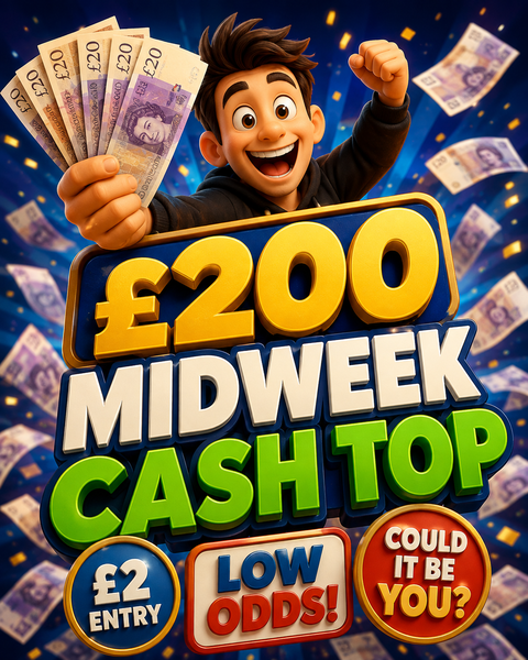 £200 MIDWEEK CASH TOP UP ENDS WEDNESDAY featured image