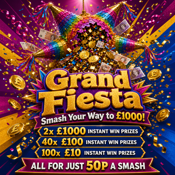 GRAND FIESTA! £8K PRIZE HAUL!! 50P PER SMASH!!! featured image