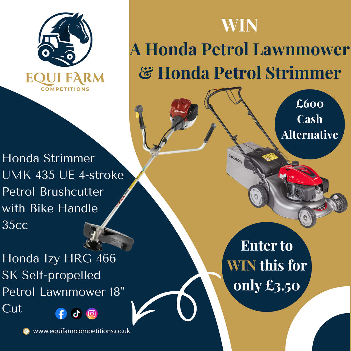 WIN this Honda Petrol Lawnmower and Honda Petrol Strimmer - OR £600 CASH ALTERNATIVE featured image