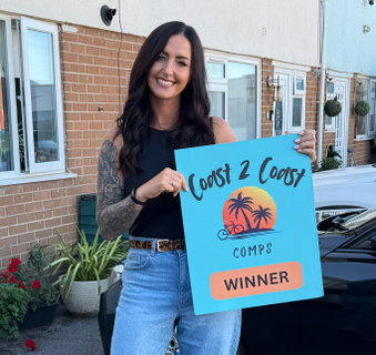 Winner Louise Dymond-Tooze, Plymouth background