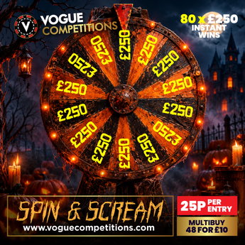 SPIN & SCREAM - 80 x £250 Instant Wins