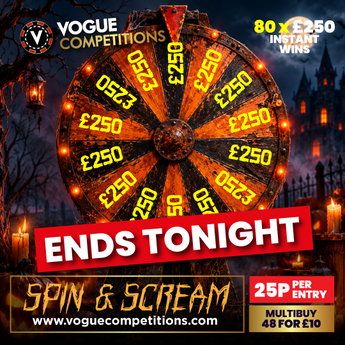SPIN & SCREAM - 80 x £250 Instant Wins