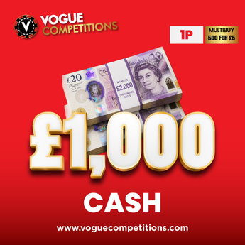Win £1,000 Cash for 1p