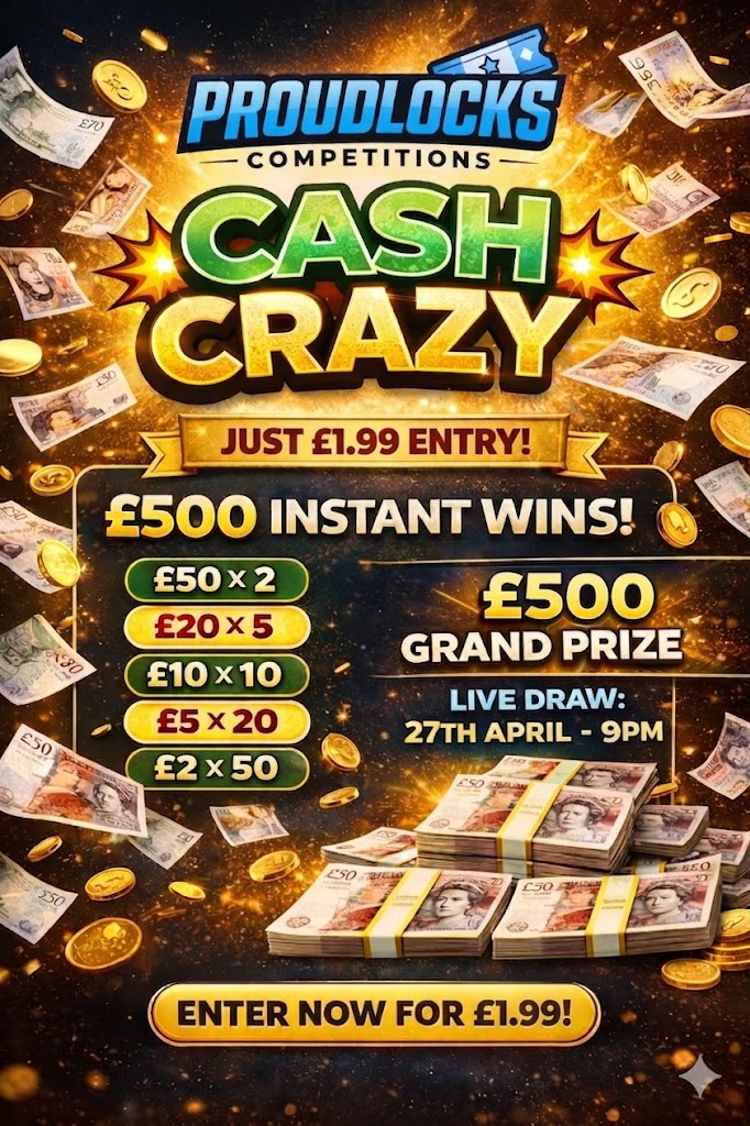 💸 CASH CRAZY: Win £500 for just £1.99! + INSTANT WINS ⚡️ featured image