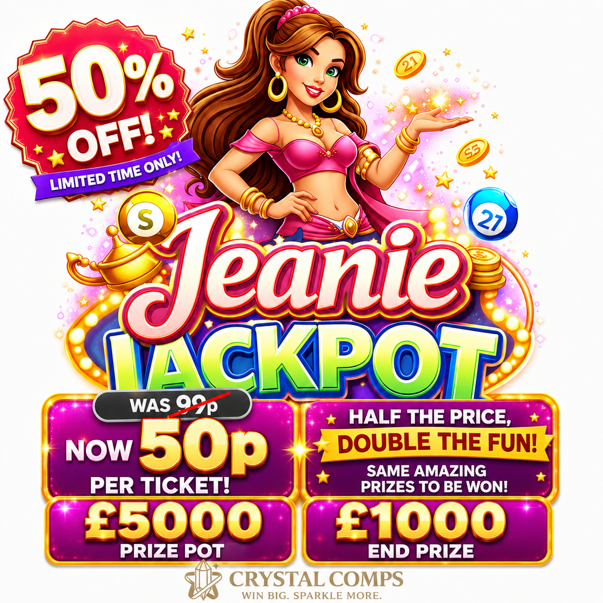 Jeanie Jackpot £5000 prize pot featured image