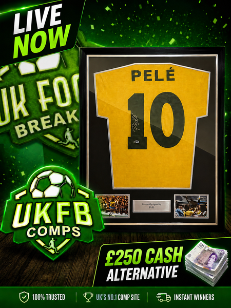 Pele - Signed & Framed Brazil Home Shirt OR £250 Cash Alternative featured image
