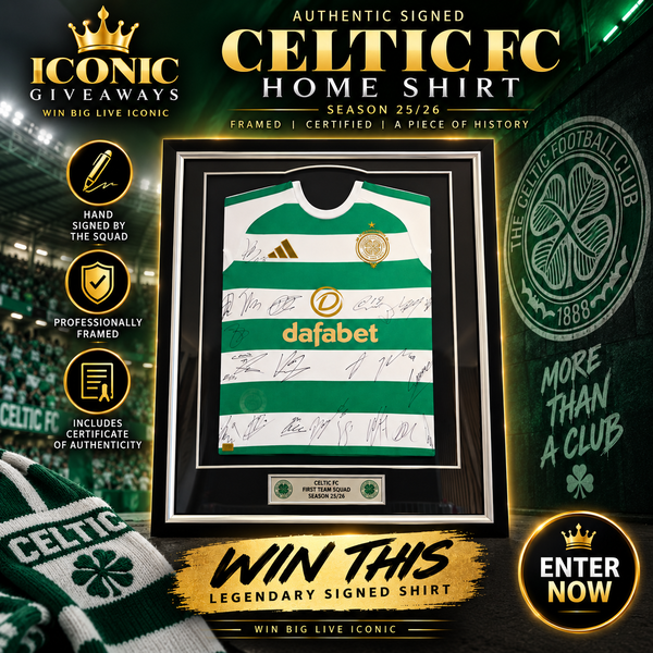 WIN AN AUTHENTIC SIGNED CELTIC FC 2025/26 FRAMED SHIRT featured image