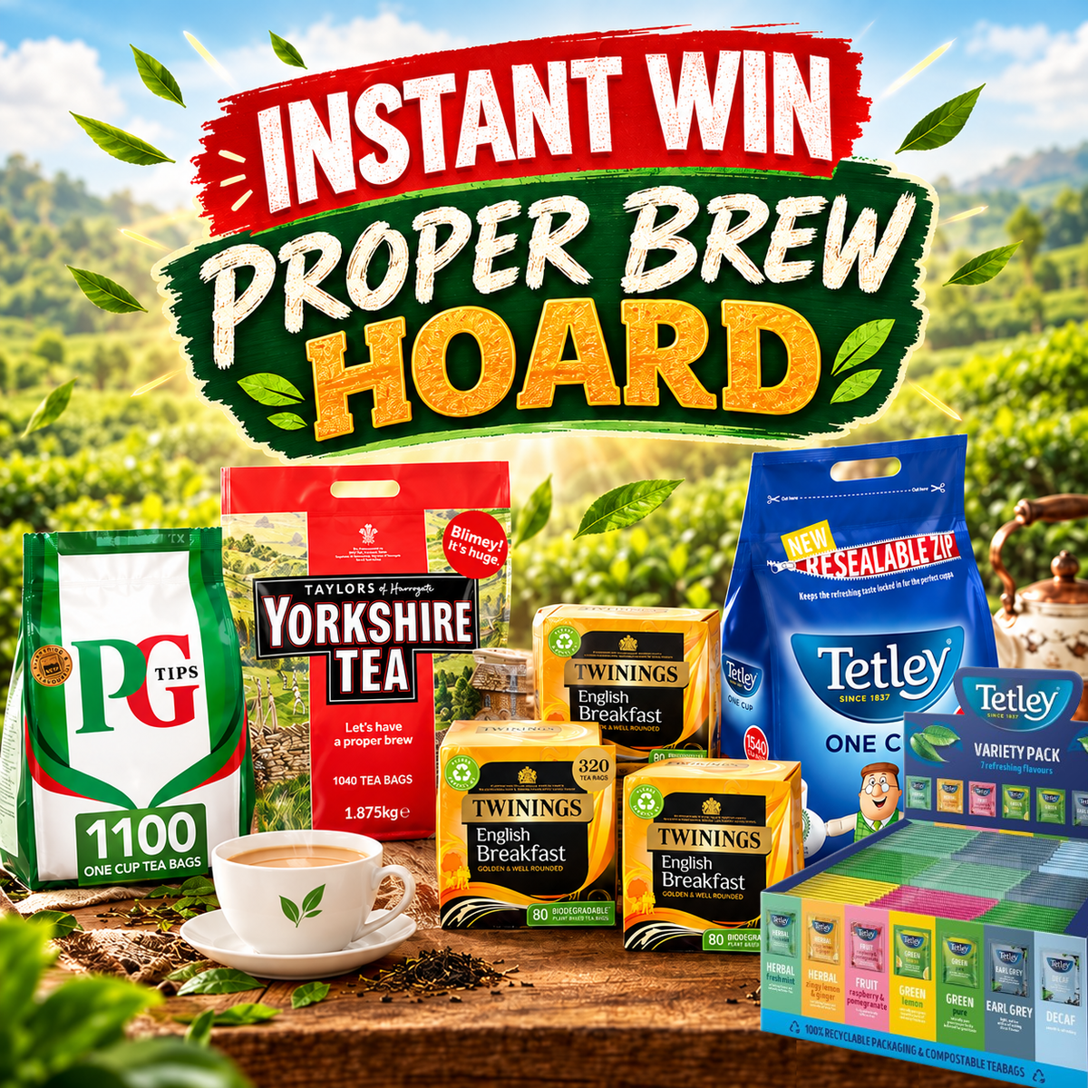 Proper Brew Hoard - Instant Win - Tetley Variety Pack Main Jackpot featured image
