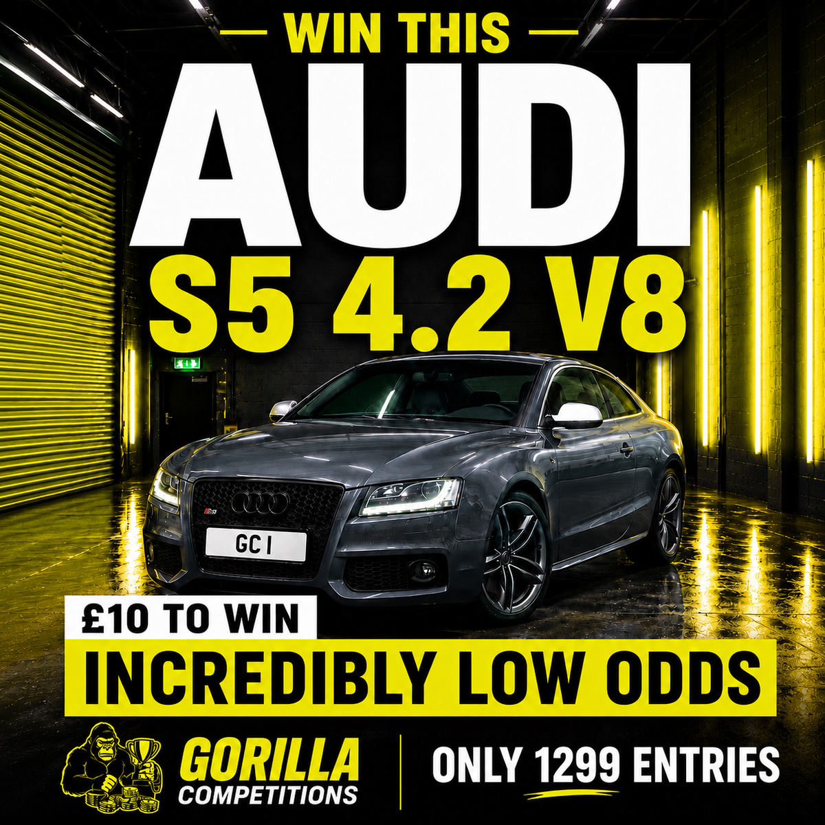 LOW ODDS | Win a AUDI S5 V8 or Take Β£4,000 Cash! π featured image