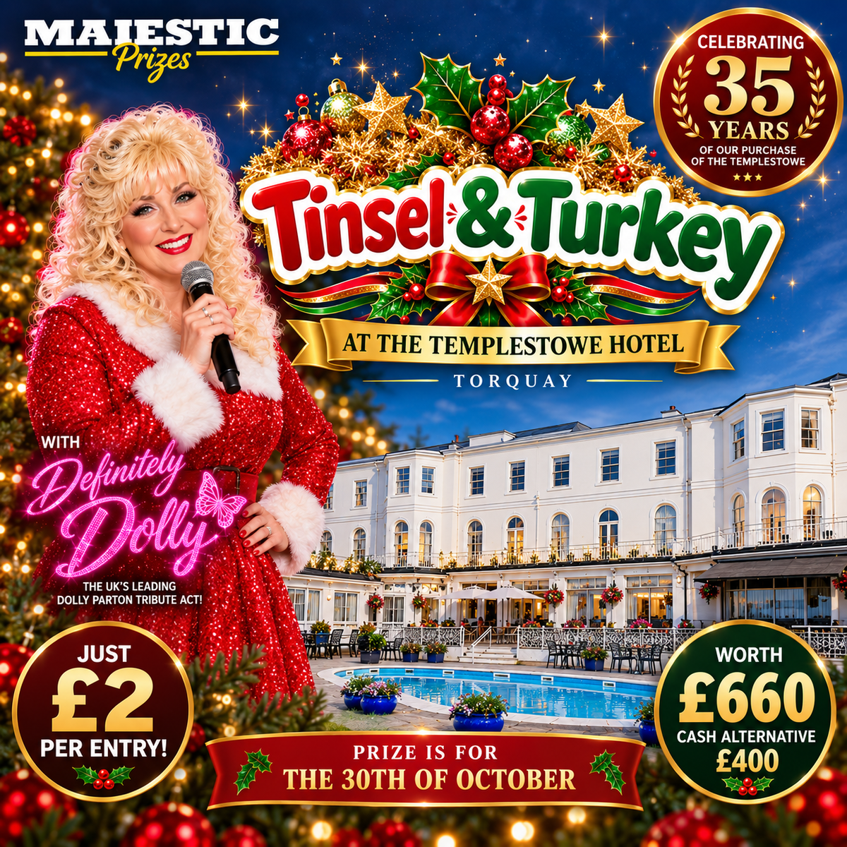 Win a 4-Day Tinsel & Turkey Celebration Break for Two at the Templestowe Hotel – Worth £660 OR Take £400 Cash! featured image
