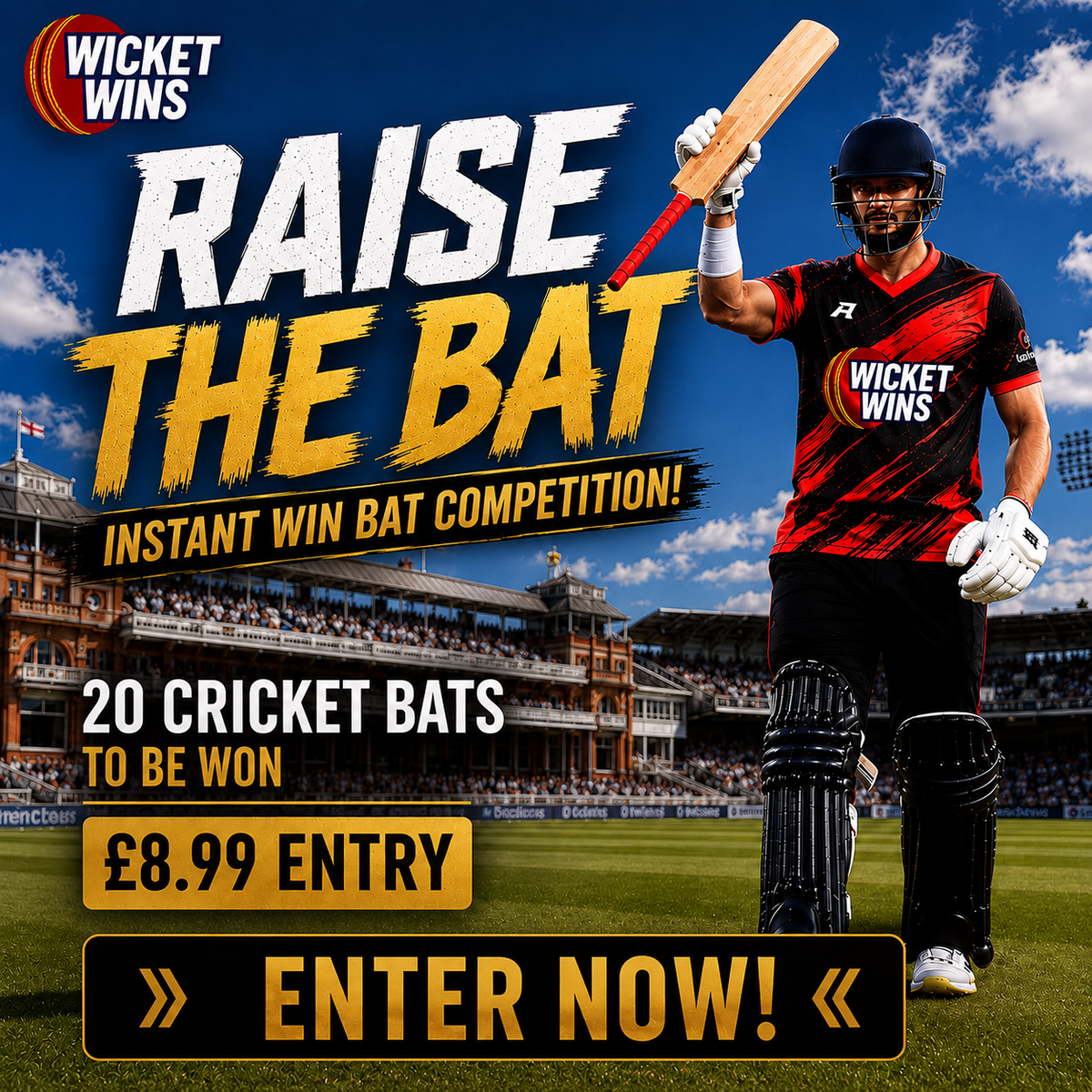 Raise The Bat - 20 Cricket Bats To Be Won Instantly! featured image