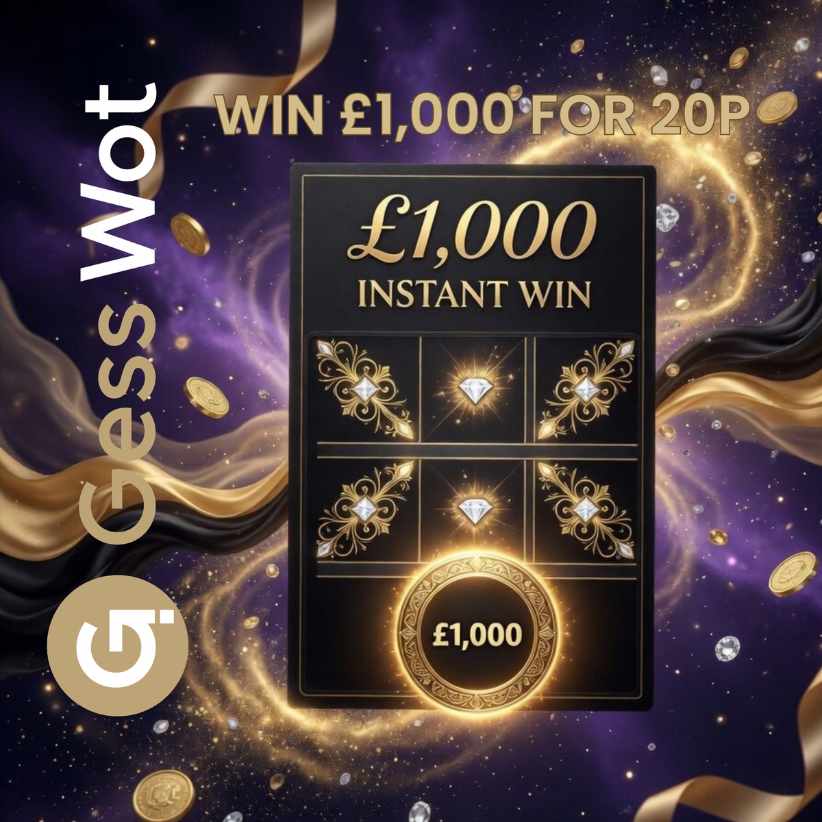 Win Win £1,000 for 20p from GessWot - 20p entry