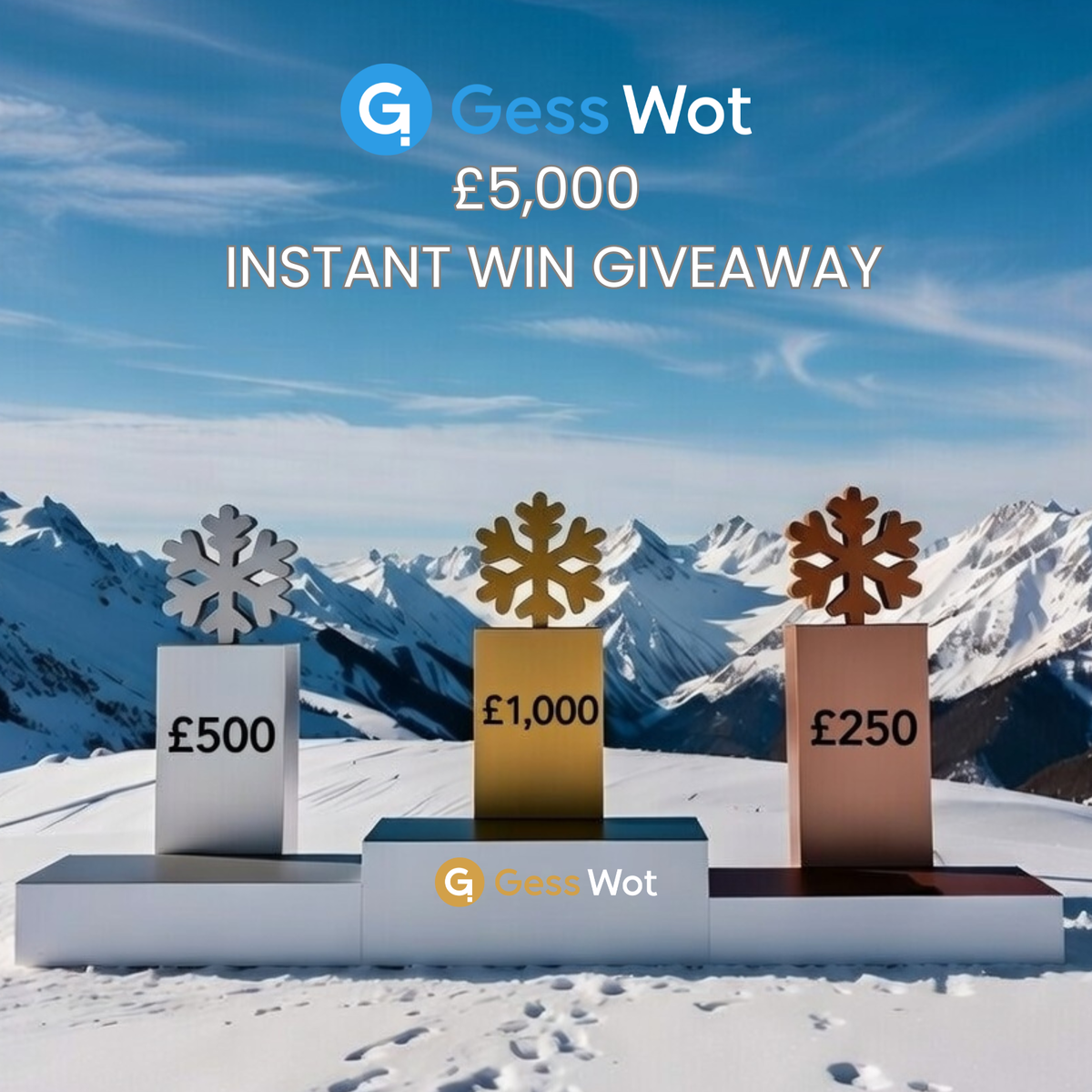 Win £5,000 Instant Win Giveaway from GessWot - 50p entry