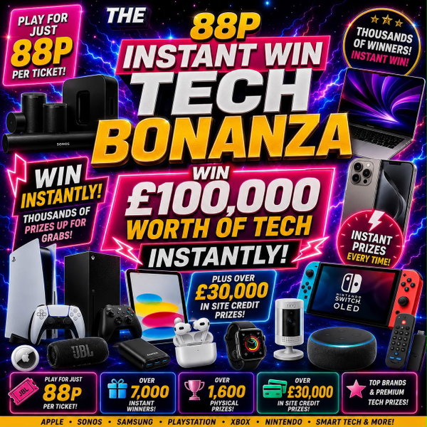 🚀 THE 88P TECH INSTANT WIN BONANZA - £100,000 Prize Pool! featured image