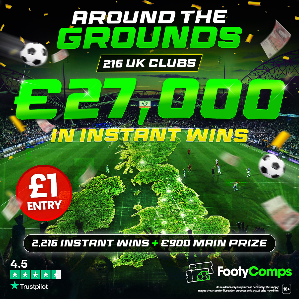 Around the Grounds! £900 Main Prize + £27k Pool of Instant Cash Wins + 2,000 Site Credits! featured image