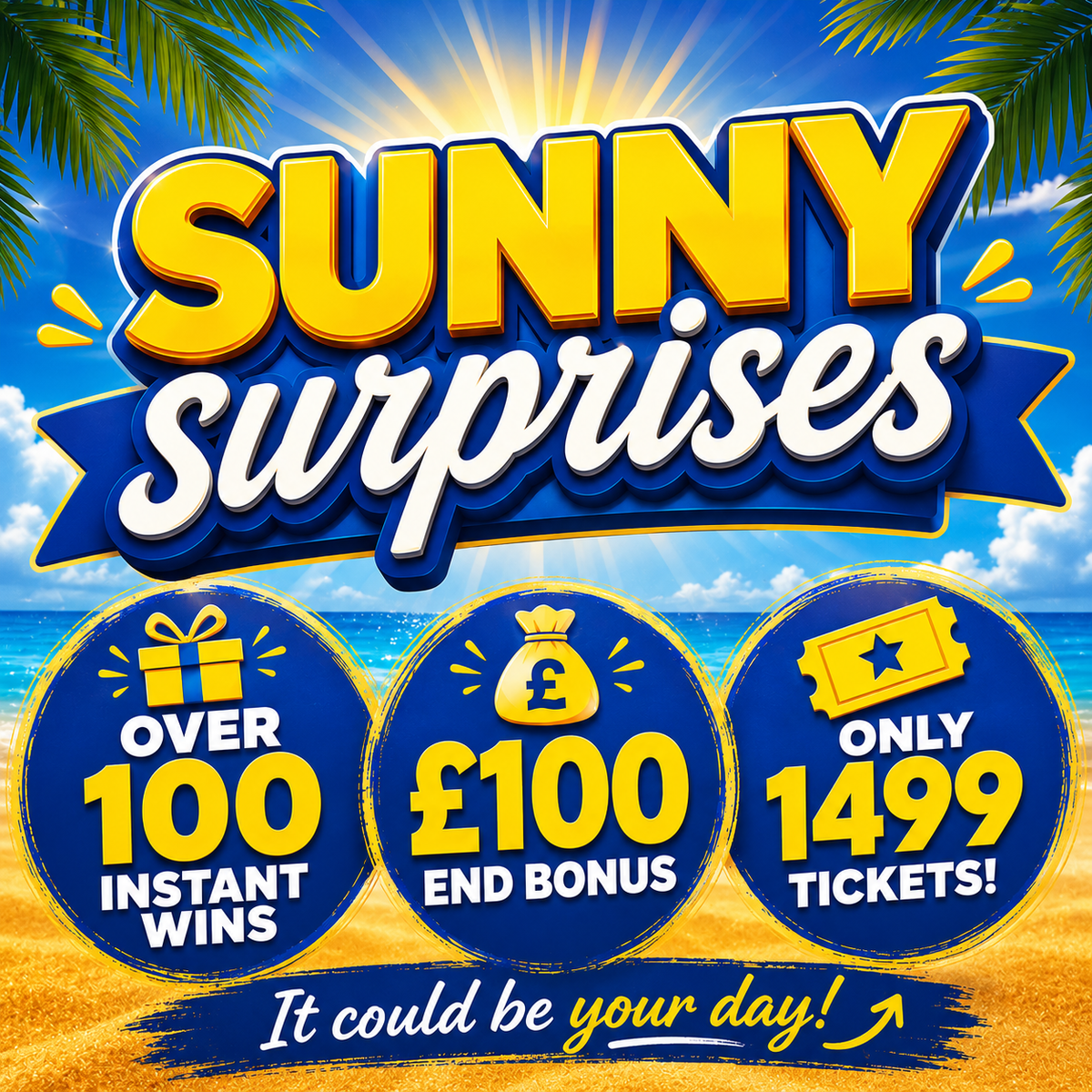 Sunny Surprises! OVER 150 INSTANT WINS + £100 END BONUS featured image