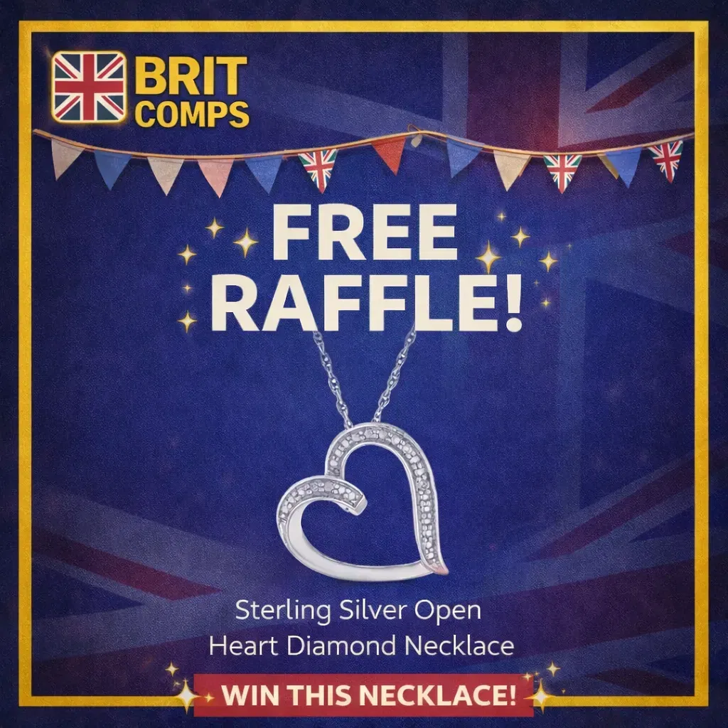 🎉FREE RAFFLE🎉 Sterling Silver Open Heart Diamond Pendant Necklace