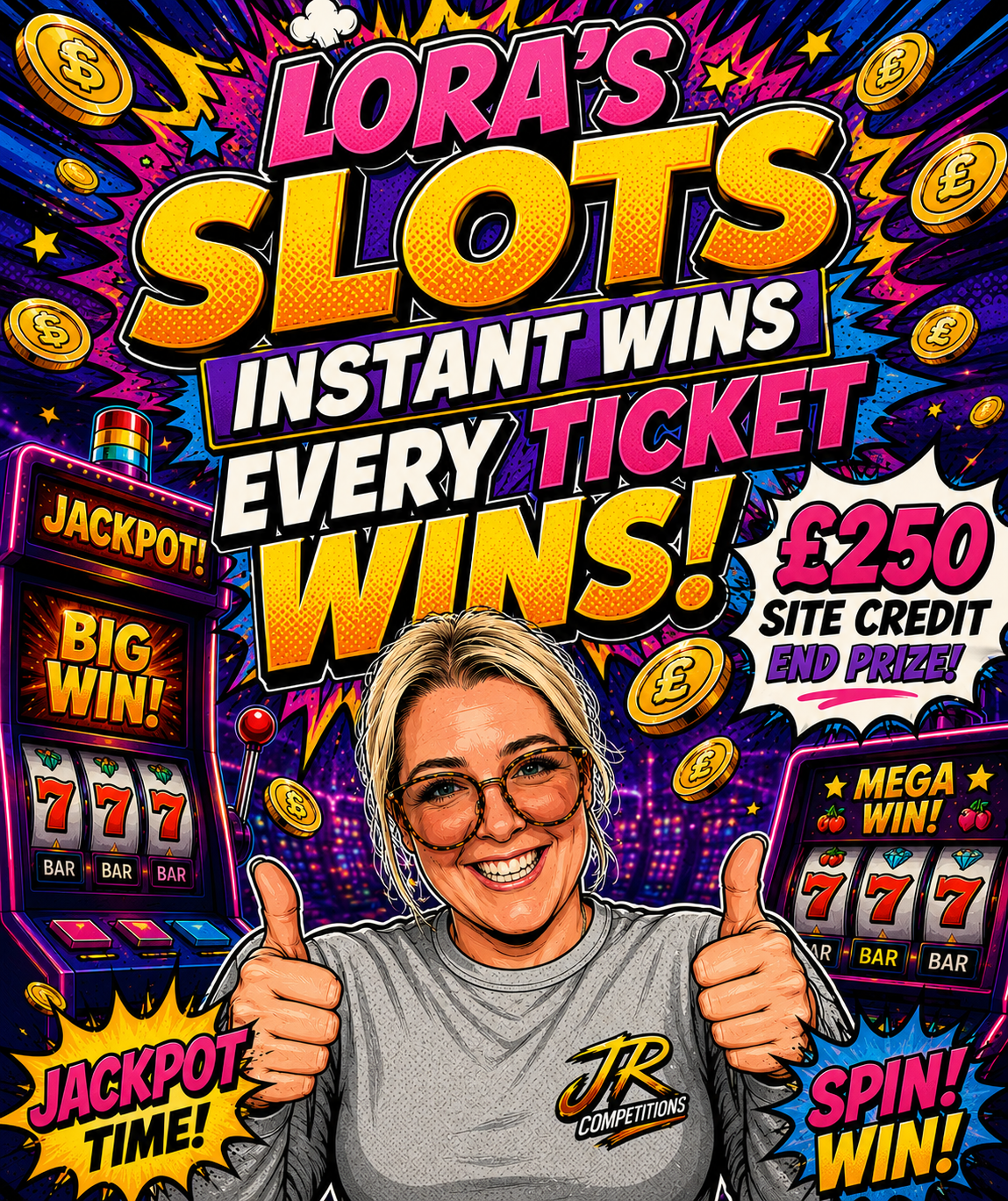 Lora's Instant Win Slots- £250 Site Credit End Prize
