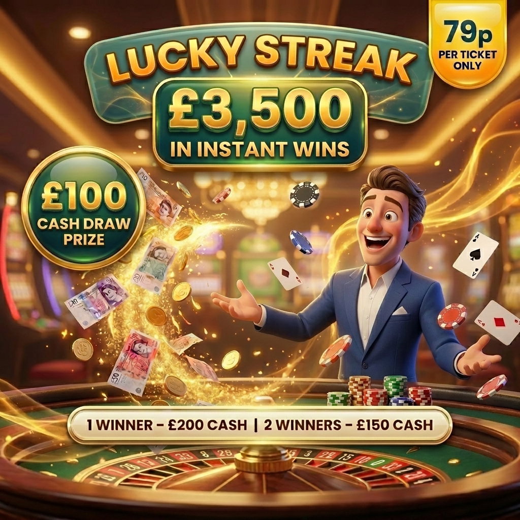 LUCKY STREAK! £3,500 IN INSTANT WINS + £100 END PRIZE featured image